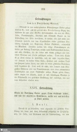 Betrachtungen von der Vorsehung Gottes. [XXIX. - XXXVIII. Betrachtung]