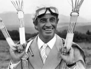 Jean-Paul Belmondo bei den Dreharbeiten zum Film Das As der Asse, München
