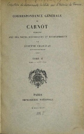 Correspondance générale de Carnot, 2. Mars - Août 1793