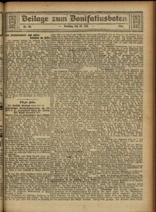 Zweite Ausgabe vom Sonntag, den 23. Juli 1916.