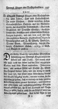 Klagen oder Nachtgedanken. Bd.3.