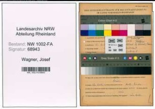 Entnazifizierung Josef Wagner, geb. 22.06.1904 (Kaufm.Angest.)