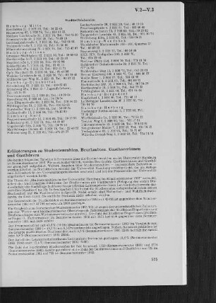 V.3 Erläuterungen zu Studentenzahlen, Beurlaubten, Gasthörerinnn und Gasthörern