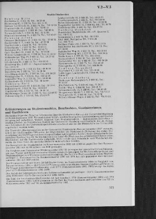 V.3 Erläuterungen zu Studentenzahlen, Beurlaubten, Gasthörerinnn und Gasthörern