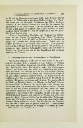 V. Landesherrschaften und Reichsreform in Deutschland