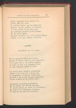 ¡Amor! : Fragmento de un poema