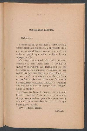Contestación negativa