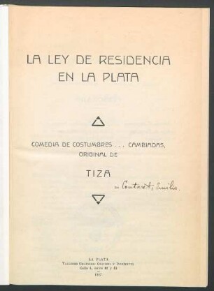 [Nota escrita a mano] Tiza = Emilio Contaret