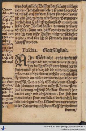 Eusebia. Gottseligkait.