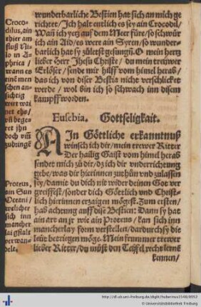 Eusebia. Gottseligkait.