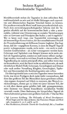 Sechstes Kapitel. Demokratische Tugendlehre