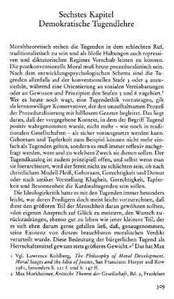 Sechstes Kapitel. Demokratische Tugendlehre