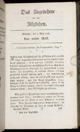 Das neunte Stück. Montags, den 1. Merz 1756.
