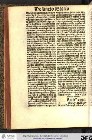 [Legenda] XXXVIII. De sancto Blasio.