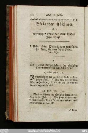 A. Aus Palms Verherrlichung der göttlichen Vollkommenheiten in dem Leiden Jesu.