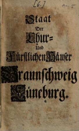 Staat Der Chur- Und Fürstlichen Häuser Braunschweig-Lüneburg. [1]