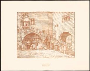 Palazzo della Ragione, Verona Scala della Ragione: Perspektivische Ansicht (aus: Reisestudien, 1910)