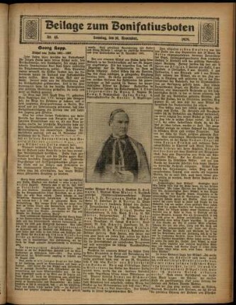 Zweite Ausgabe vom Sonntag, den 10. November 1929.