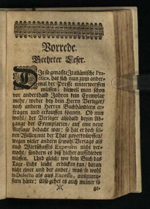 Vorrede: Geehrter Leser