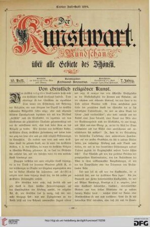 Heft 19 (1. Juliheft 1894)