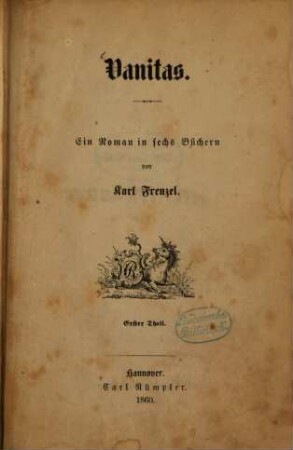 Vanitas : ein Roman in sechs Büchern, 1