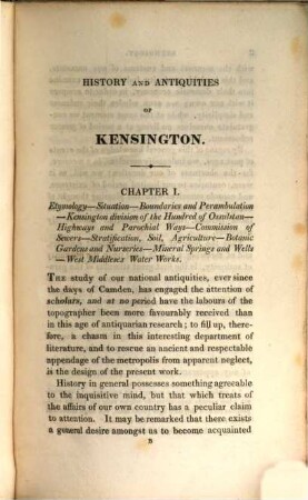 History and antiquities of Kensington