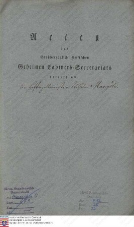 Mangold, Wilhelm, Hof- und Kammermusikus, Hofkapellmeister in Darmstadt