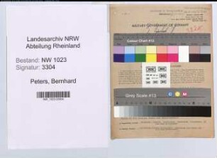 Entnazifizierung Bernhard Peters , geb. 26.01.1903 (Architekt)