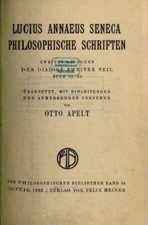 Philosophische Schriften. 2, Der Dialoge zweiter Teil, Buch VII - XII