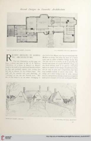 Recent designs in domestic architecture