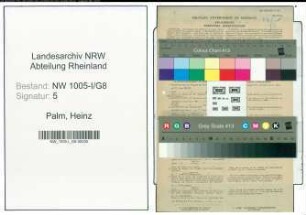 Entnazifizierung Heinz Palm , geb. 28.11.1922 (Maschinenschlosser)