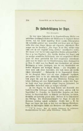 Die Kulturbefähigung der Neger