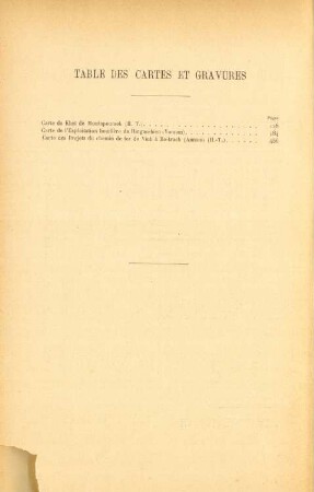 Table des cartes et gravures