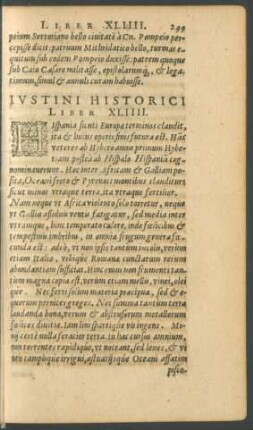 Iustini Historici Liber XLIIII.