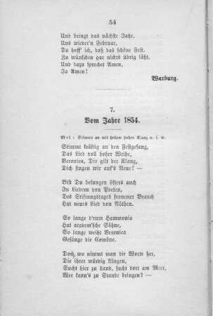 7. Vom Jahre 1854.