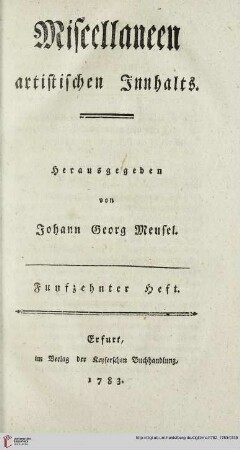 Funfzehnter Heft