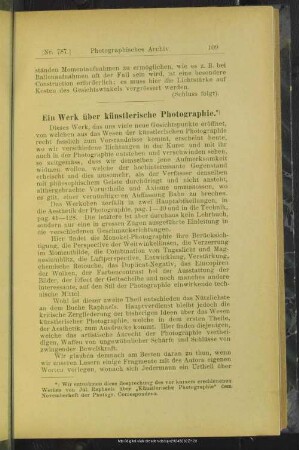 Ein Werk über künstlerische Photographie