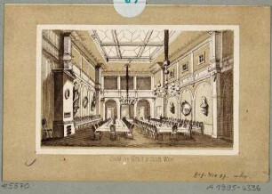 Innenansicht des Speisesaales im Hotel Stadt Wien an der Großen Klostergasse/Neustädter Markt in Dresden