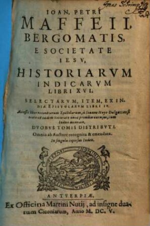 Historiarum Indicarum libri XVI