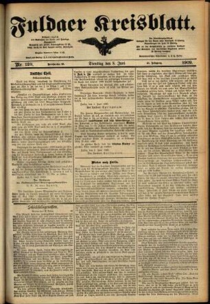Ausgabe vom Dienstag, den 08. Juni 1909.