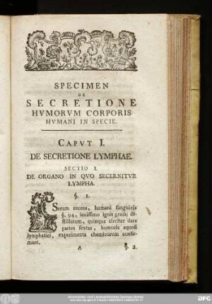 Caput I. De Secretione Lymphae.