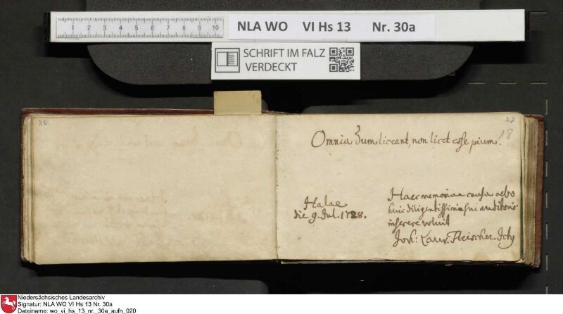 Stammbuch des U. J. Schrader aus Hannover