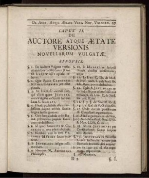 Caput II. De Auctore Atque Aetate Versionis Novellarum Vulgatae.
