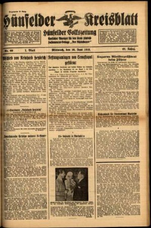 Erste Ausgabe vom Mittwoch, den 10. Juni 1942.