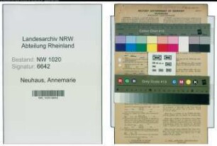 Entnazifizierung Annemarie Neuhaus , geb. 28.10.1917 (Lehrerin)