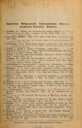 Katalog ... : J. Ricker'sche Buchhandlung in Gießen. [Sp. auch m. versch. Tit.] [Umschlagt.], 20