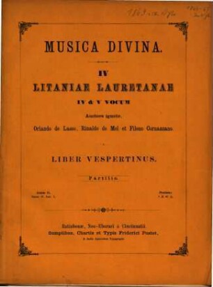 IV litaniae lauretanae : IV & V vocum