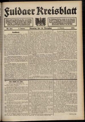 Ausgabe vom Dienstag, den 14. November 1911.