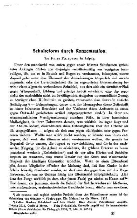 Schulreform durch Konzentration