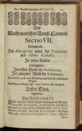 Erster Theil. leget vor: Die Problemata.